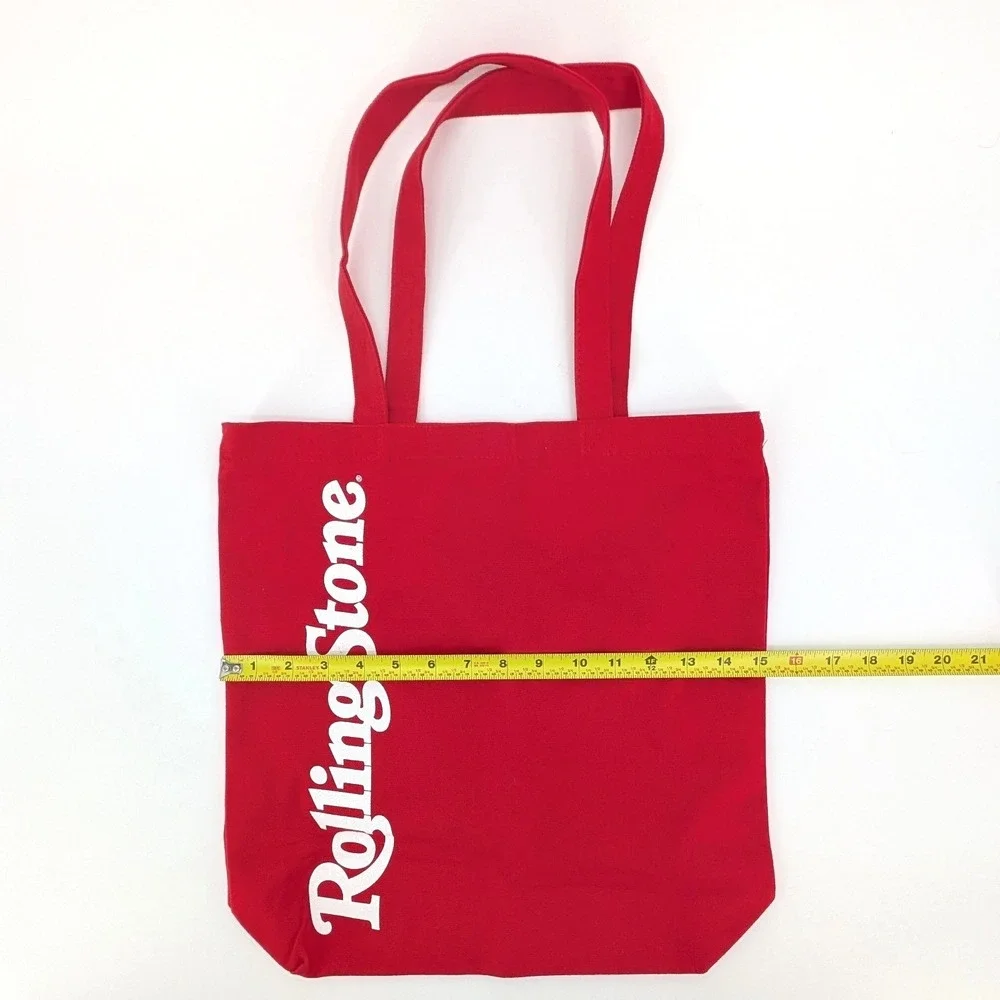 Rolling Stone Magazine Canvas‎ Tote Bag Red White Magazine Reusable Market Bag